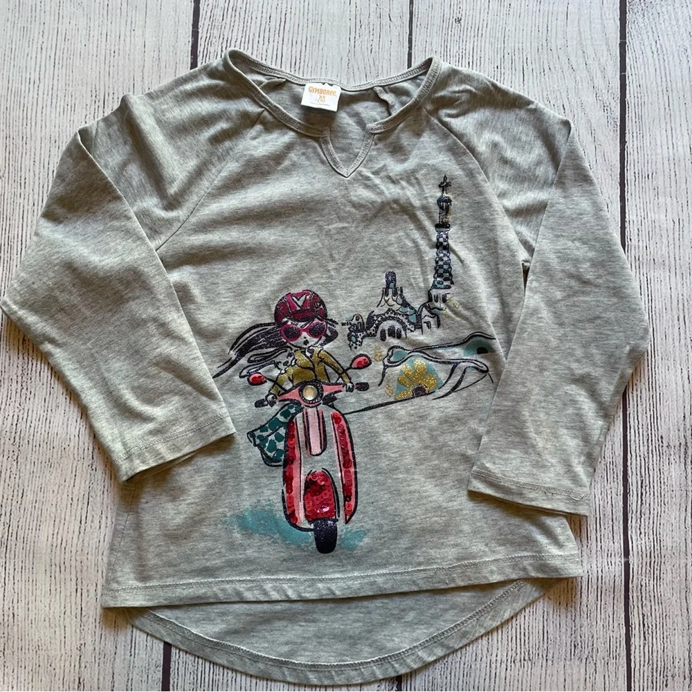 Gymboree Ready, Jet, Go Moto Girl Tee Size XS (4)